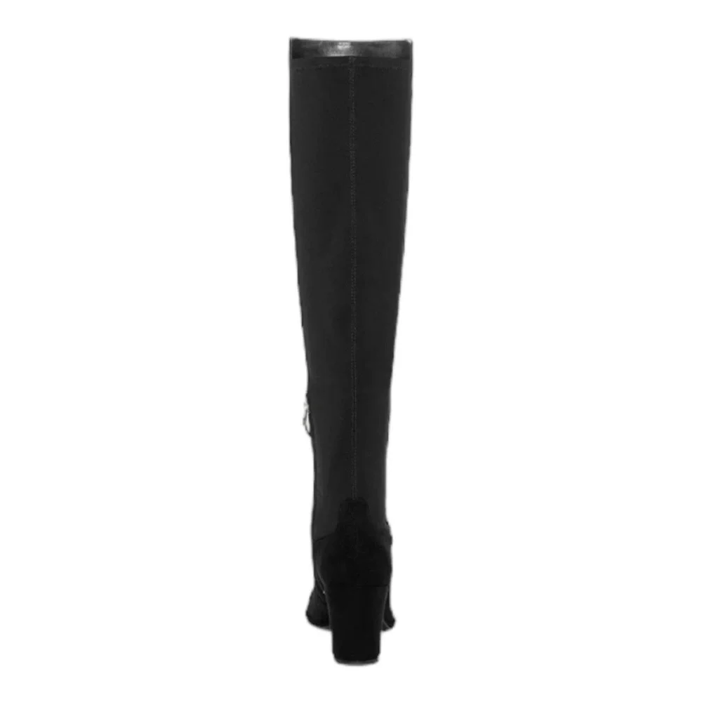 NWT Liz Claiborne Suede Black Over-the-Knee Thigh High Memory Foam Women's Boots